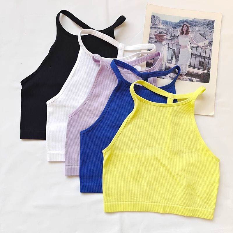 Gilet da yoga fitness a maniche corte da donna con bella schiena ed elevata elasticità, colore puro, traspirante e assorbente del sudore_voghion.com