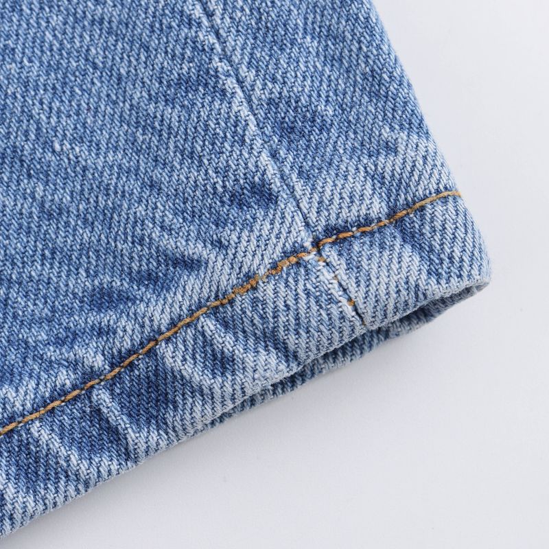 Dametøj 2024 sommer nyt patchwork kjole denim bukser sæt_voghion.com