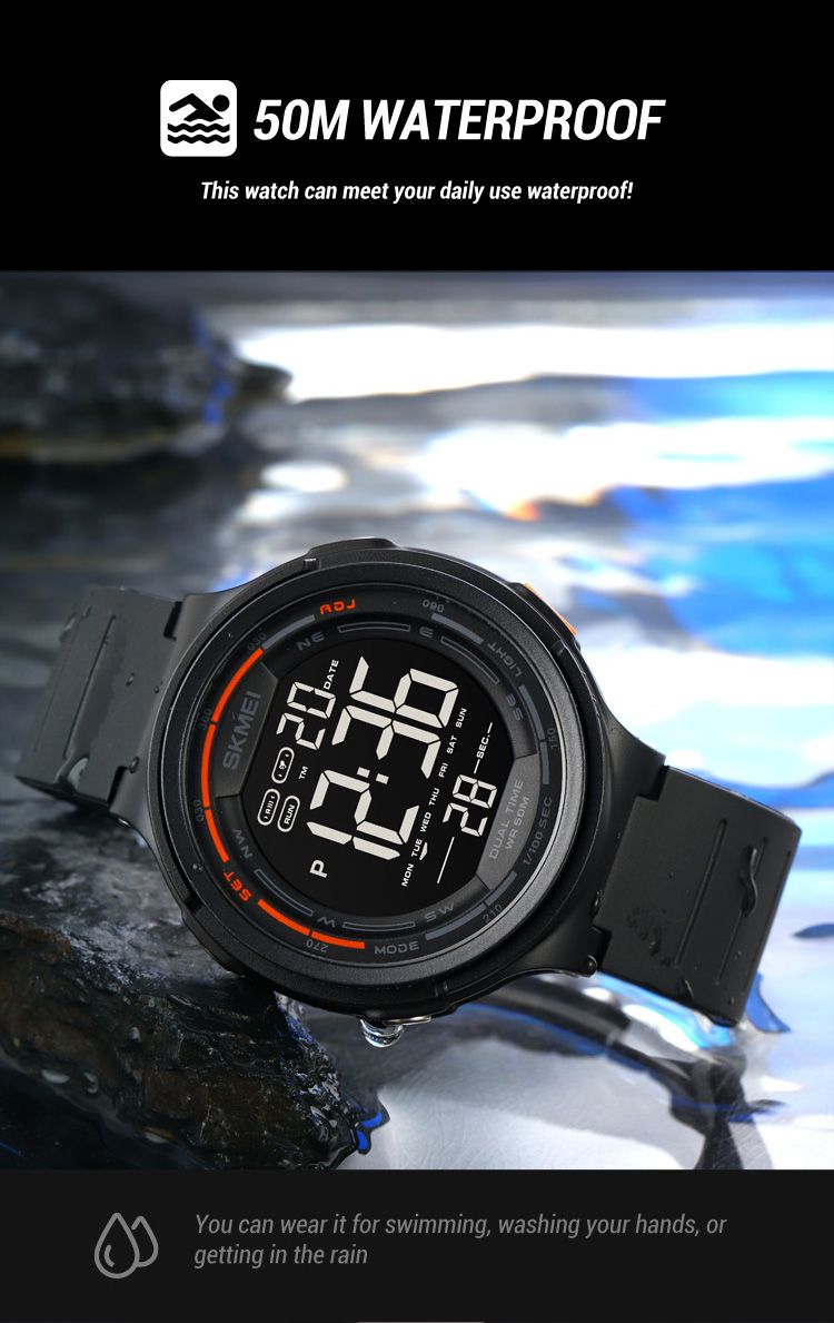 SKMEI 1841 Digitale Uhr Für Männer Sport Wasserdichte LED Display Countdown Armbanduhren Herren Wecker Military Reloj Hombre 1894_voghion.com