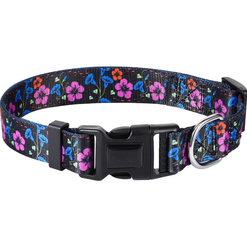 Pet Collar Digital Printing Adjustable Dog Leash Neck Multiple Patterns Style Decoration Anti-lost_voghion.com