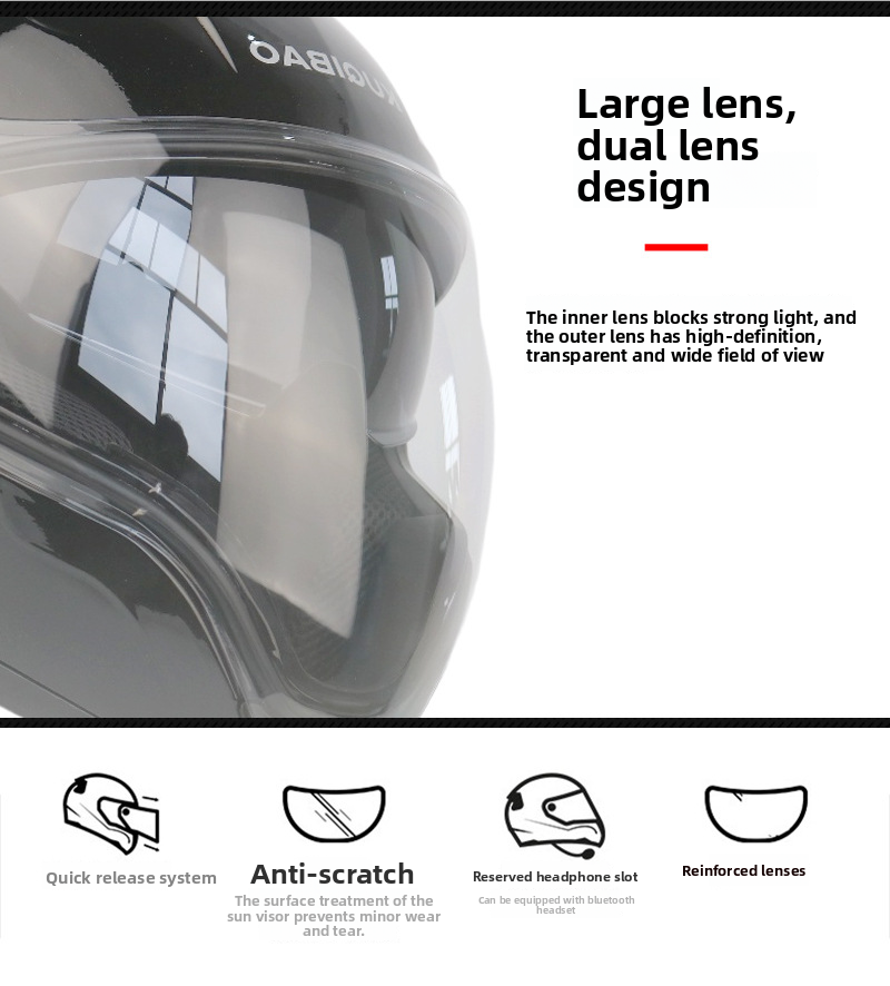 Cool Ride Double Lens Motorcycle Full Drinkable Water 3C Certification Lightweight Four Seasons Ghost Face Helmet With_voghion.com