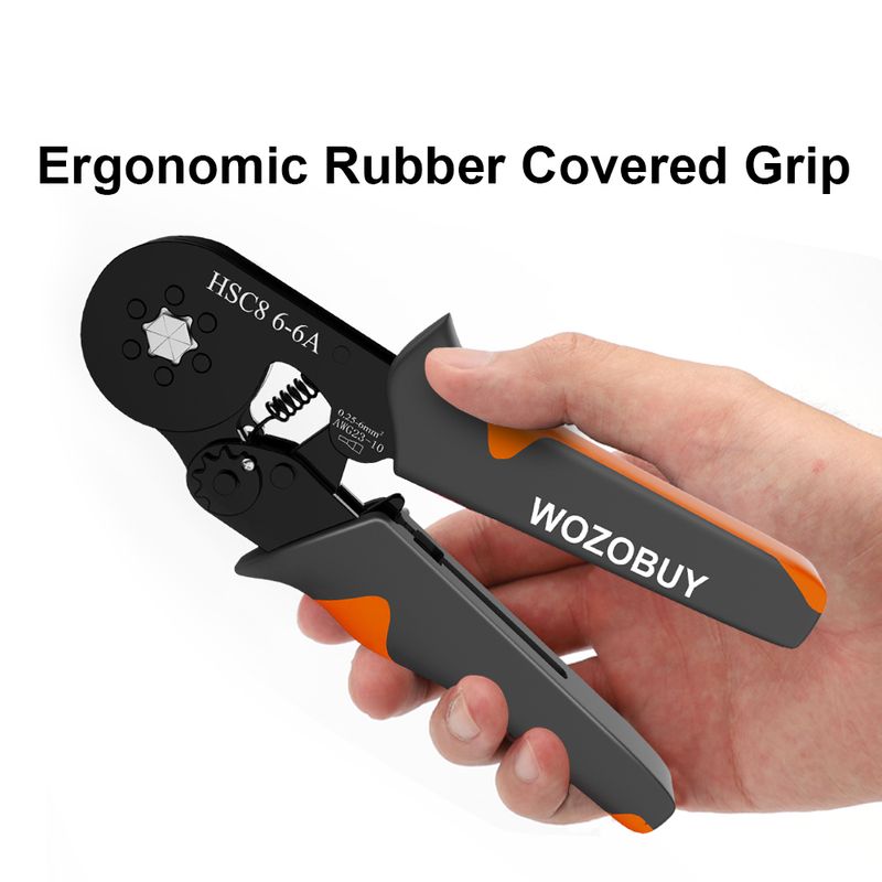 100pcs Mini Crimping Plier Boxed VE Insulated Terminal Electrical Kit Tubular Cable Wire Connector_voghion.com