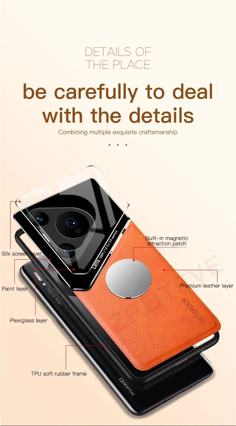 Pura70 Case Zroteve Soft Frame Leather Texture PC Cover For Huawei Pura Ultra P70 P60 Pro P60Pro P70Pro P 70 Phone Cases_voghion.com