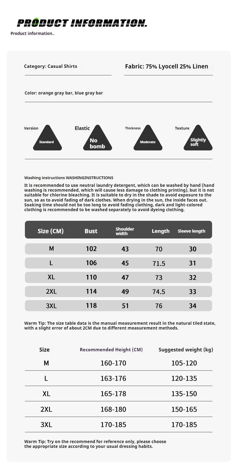 Summer Retro Pullover Color Blocked Linen Stripe Loose Stand Up Collar Short Sleeved Shirt For Men_voghion.com