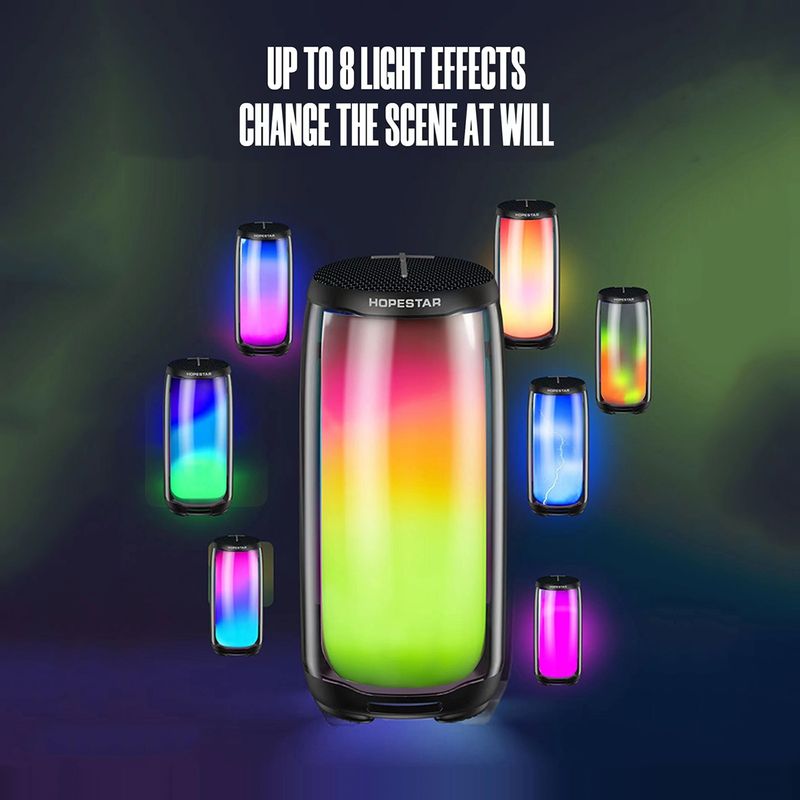 HOPESTAR P49 Tone Pulse RGB-licht waterdichte Bluetooth-luidspreker (blauw)_voghion.com