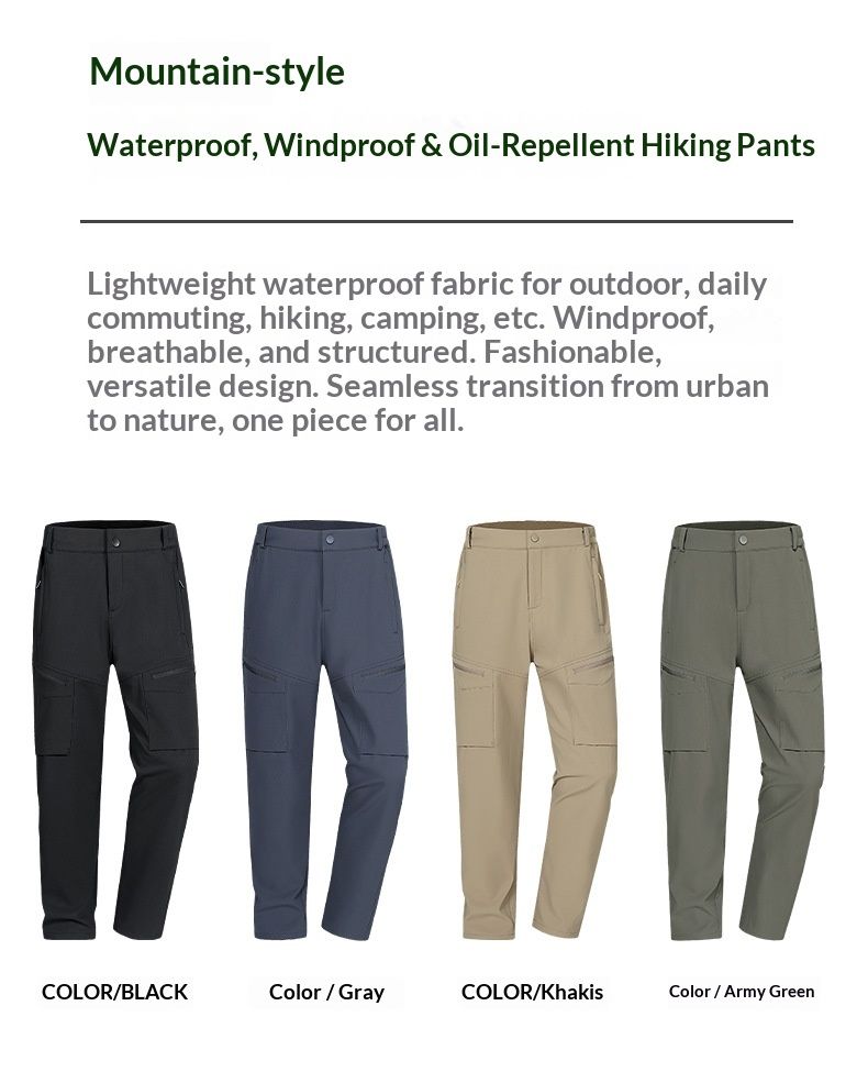 001 Outdoor Three-Proof Sports Women, Autumn And Winter Thickened Warm Hiking Waterproof Softshell Pants, Fleece-Lined Pants_voghion.com