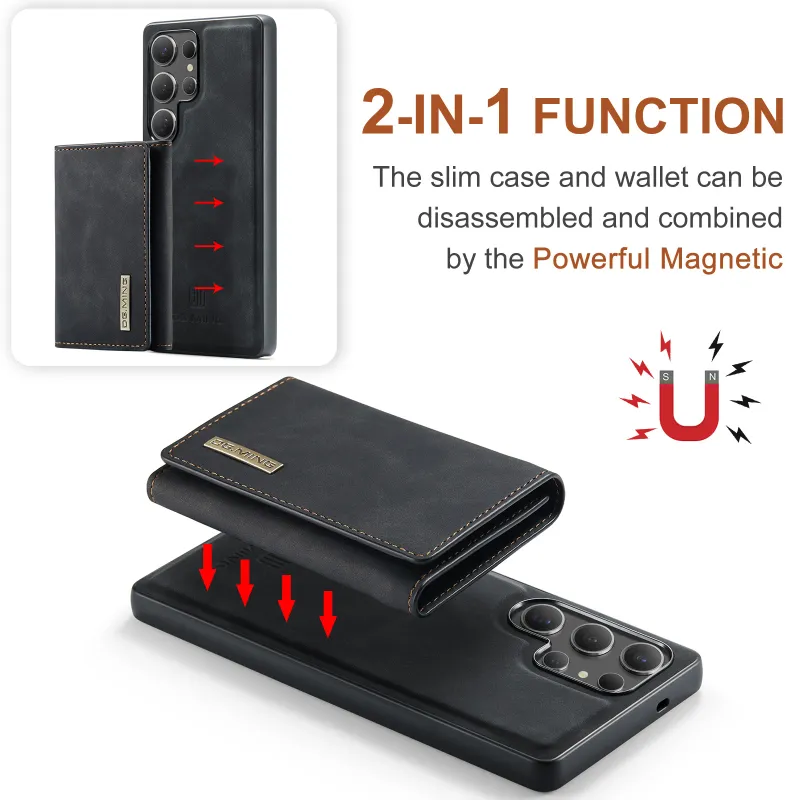 2 in 1 Magnethülle für Samsung Galaxy S25 S24 S23 S22 Ultra A55 A35 A15 A56 A36 4G 5G Brieftasche Leder Kartenhalter Taschenabdeckung_voghion.com
