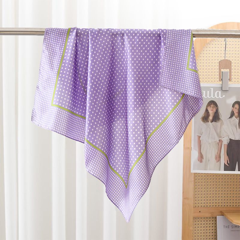 Long Strip Summer Polka Dot Square 70cm Silk Women's Small Neck High-end Feel Outerwear Scarf_voghion.com