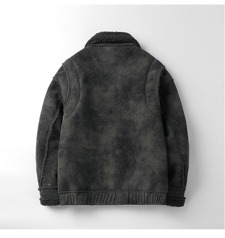 Men’s Faux Leather & Fleece Jacket -Style Winter Coat With Stand Collar (Sizes L-4XL, Black/Brown)_voghion.com