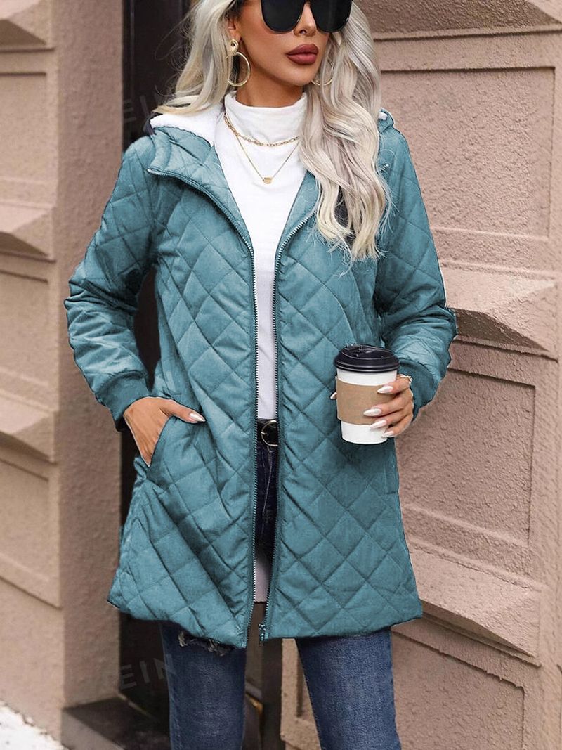 Damen-Wintermantel mit Fleecefutter und Kapuze – weiche Pufferjacke aus Polyester mit Kunstpelzbesatz, warme und stylische Oberbekleidung für Freizeit und Outdoor_voghion.com