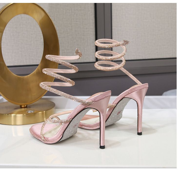 New Sandal Women's Rhinestones With High Heels_voghion.com