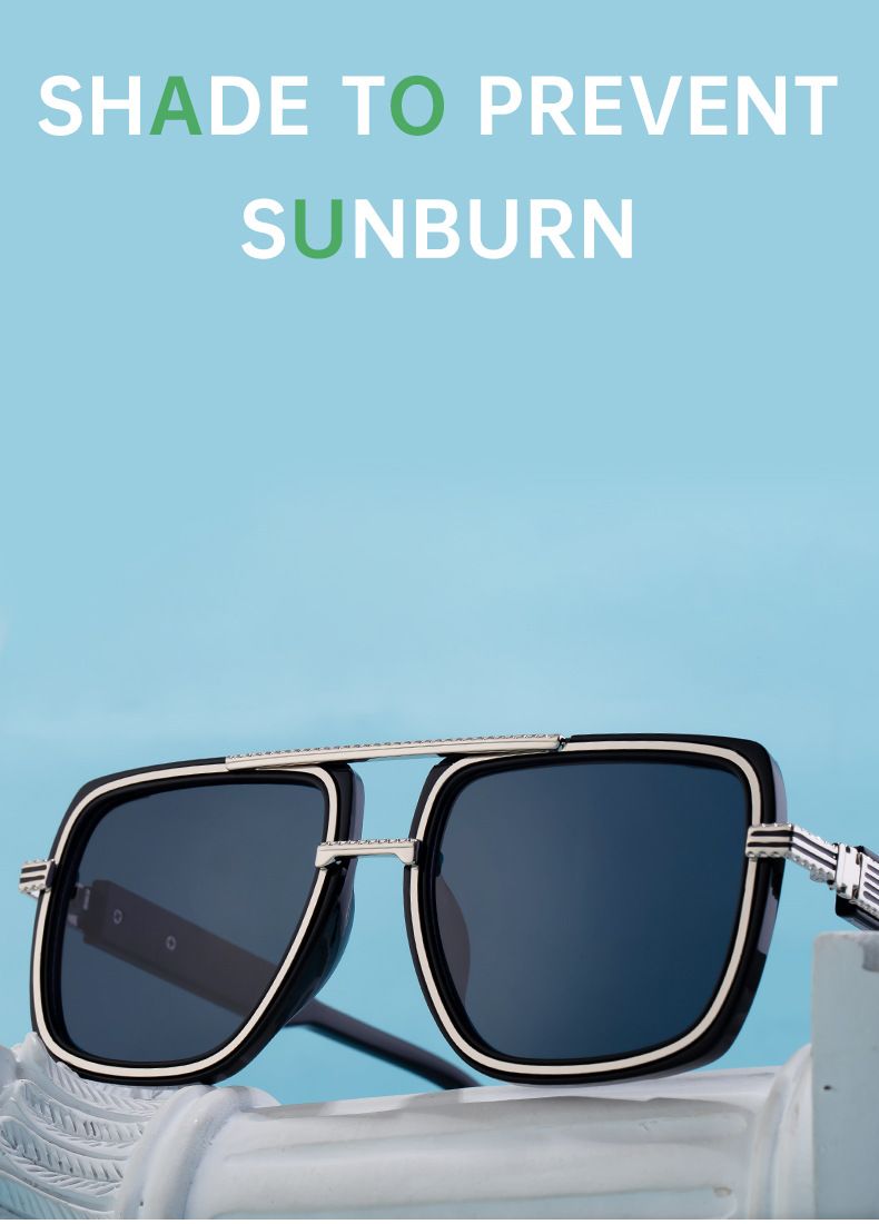 Occhiali da sole da uomo con montatura quadrata grande, occhiali da sole da uomo con protezione solare di alta qualità_voghion.com