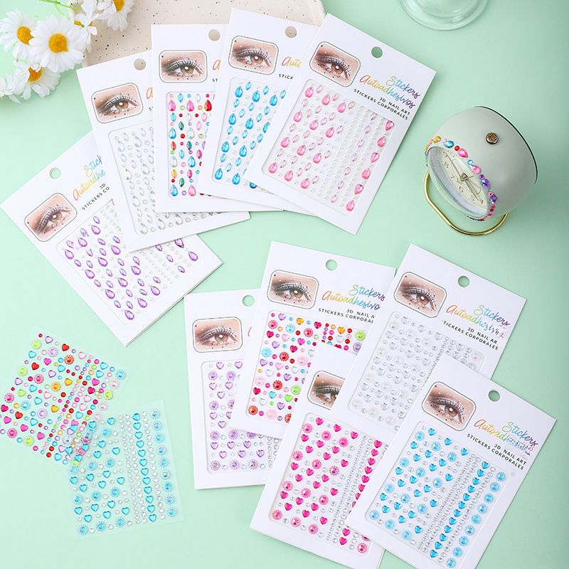 Grenzüberschreitende Wassertropfen für Kinder, Tränen, Liebesgesicht, Diamantpaste, DIY, kreative Make-up-Dekoration, Perlen-Edelstein-Diamantpaste_voghion.com