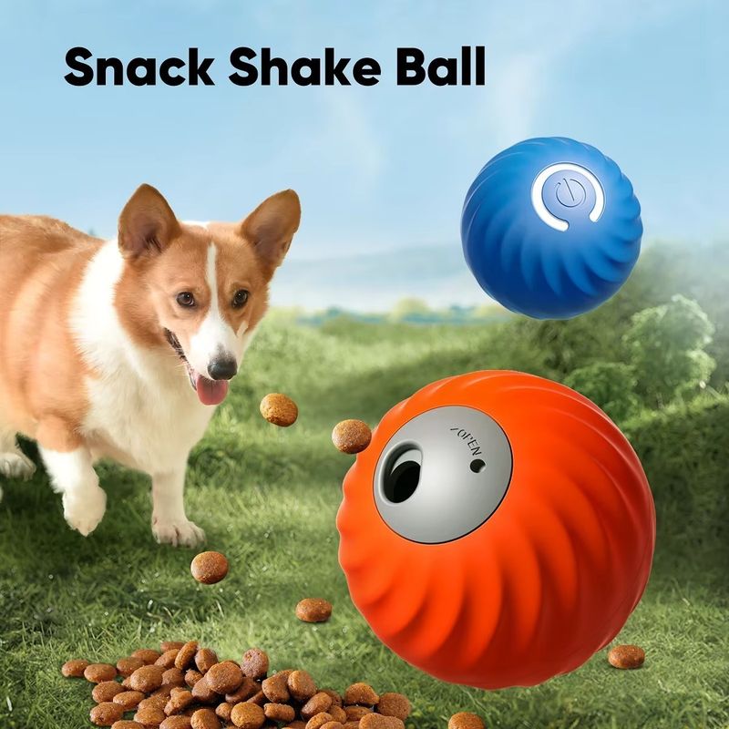 Slimme automatische snack 2-in-1 geperforeerde elektrische bal voor huisdieren voor katten en honden, tandenknarsend hondenspeelgoed, voergereedschap van PawParty Store_voghion.com