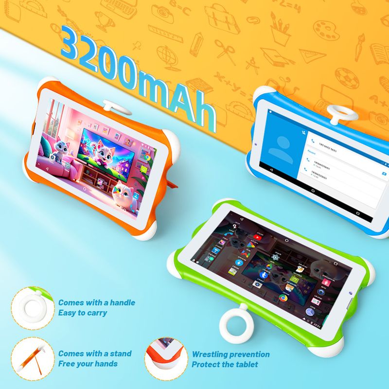 7 inç çocuk çizgi film NPAD730 SIM+WiFi çift kart öğrenci tablet PC_voghion.com