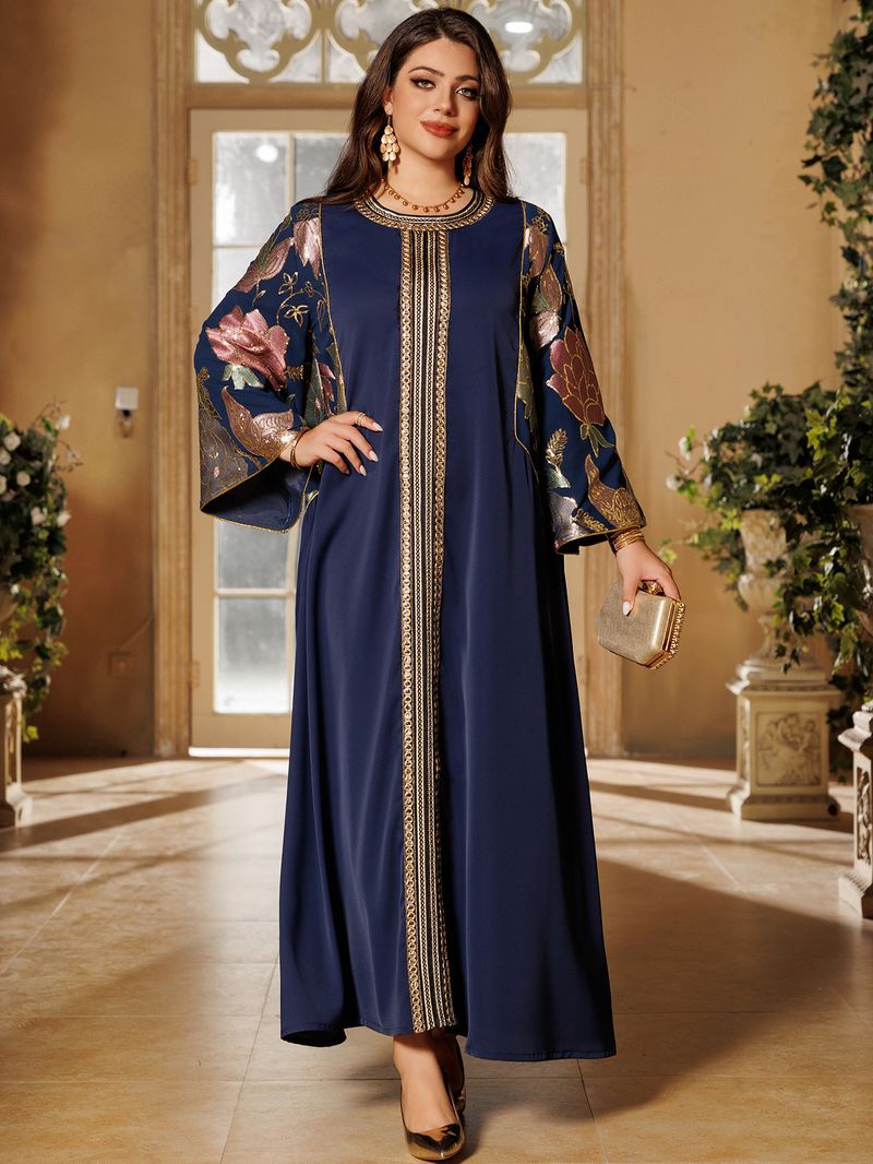 Damenbekleidung Temperamentkleid Perlen bestickte Pailletten Damenbekleidung Kaftan_voghion.com