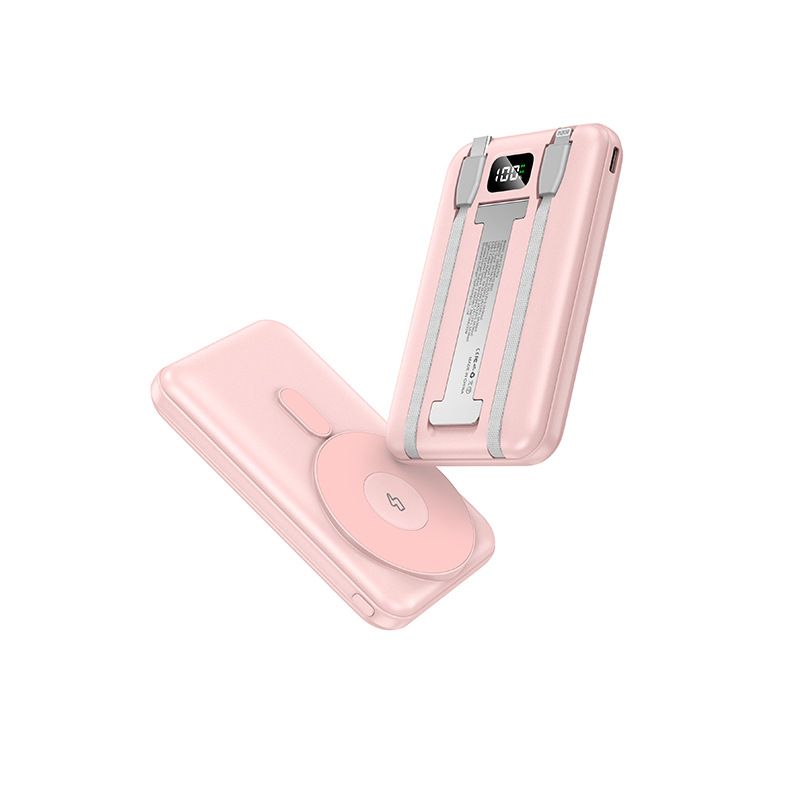 Carregador portátil sem fio magnético certificado pela KC com suporte para relógio e fone de ouvido, carregamento rápido de 10000mAh._voghion.com