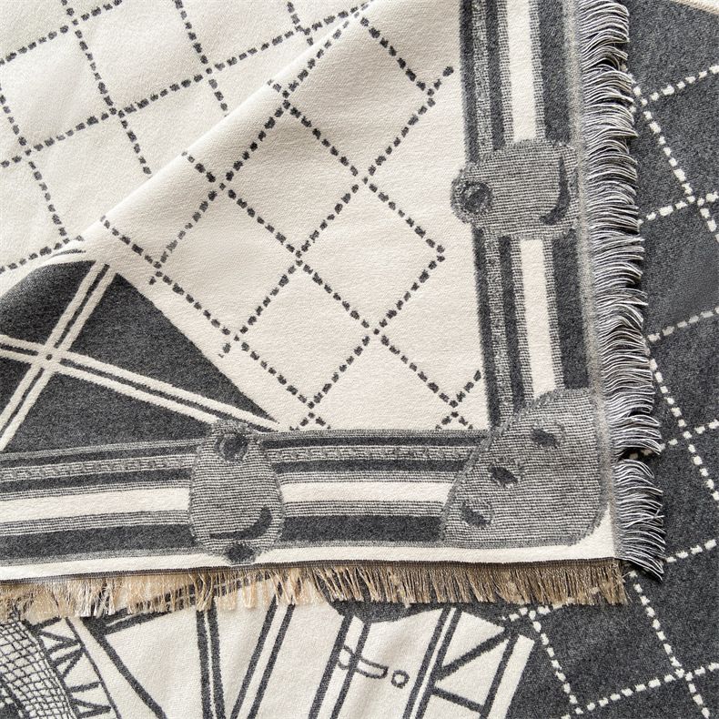 Sciarpa in stile retrò, scialle versatile in cashmere caldo a torre invernale, sciarpa quadrata, scialle bifacciale da donna_voghion.com