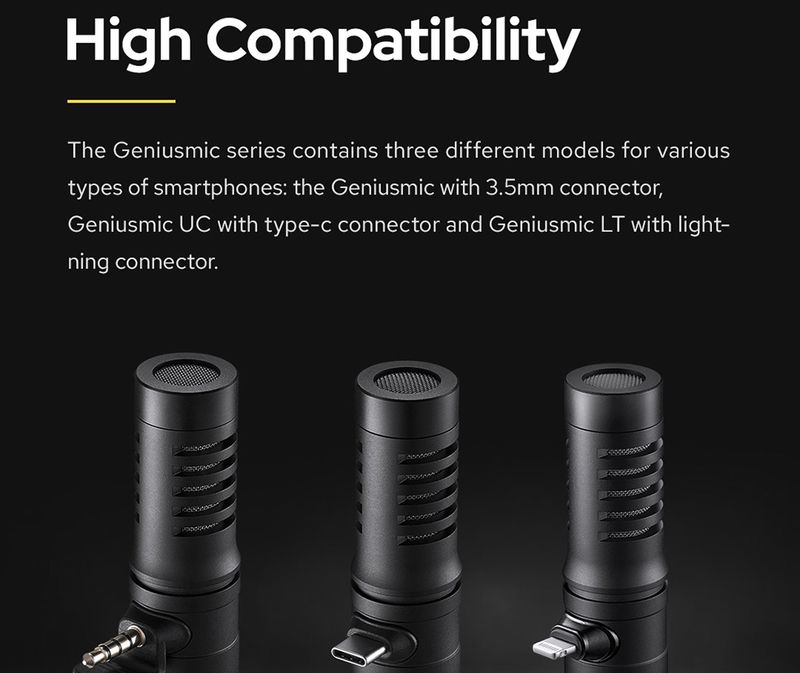 Godox Geniusmic 3.5mm UC LT Super-hearted Direction Microphone Mobile Live Interview Recording Is Pled And Played_voghion.com