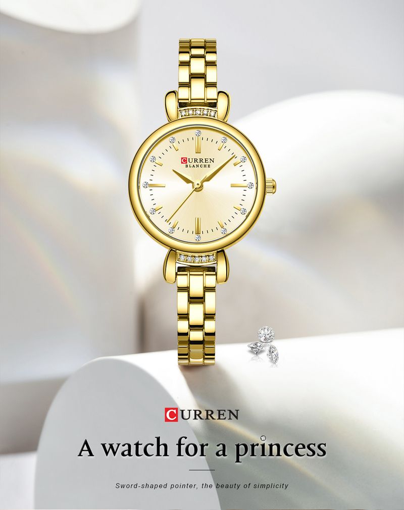 Women's Elegant Rhinestone Chain Watch With Mineral Glass, Quartz Movement, 30M Water Resistance - Perfect For Casual & Daily Wear_voghion.com