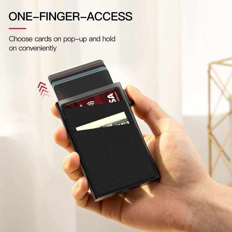 Card Cases Men's Card Bag Simple Ultra-thin Rfid Protection Wallet Card Sleeve Aluminum Alloy Side Push Card Box_voghion.com