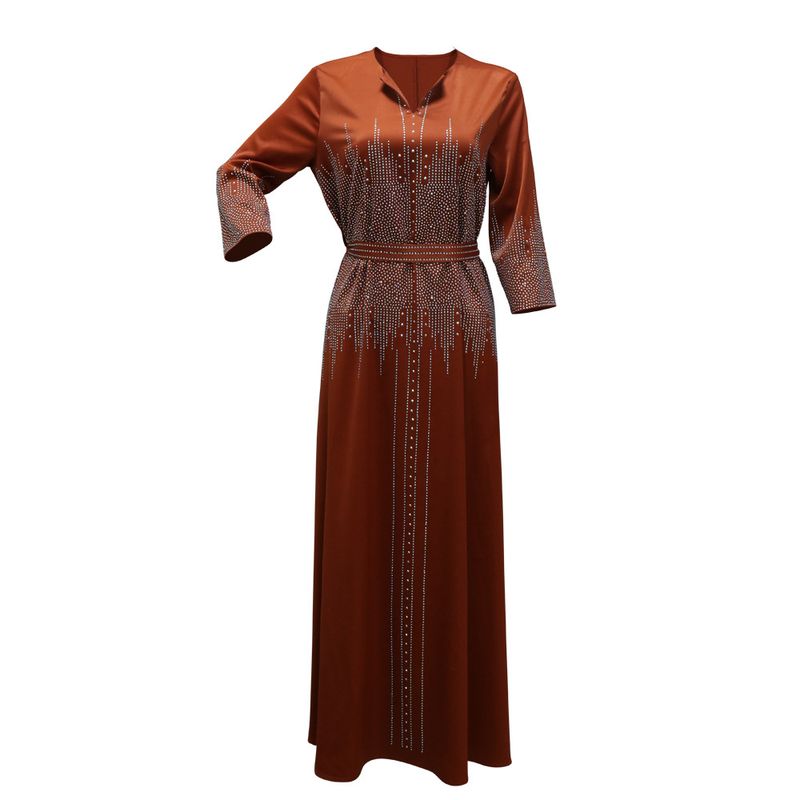 XQY500247 Vestido muçulmano marroquino com rosto forjado para o Oriente Médio, vestido árabe de Dubai, vestido de noite luxuoso e moderno com diamantes_voghion.com