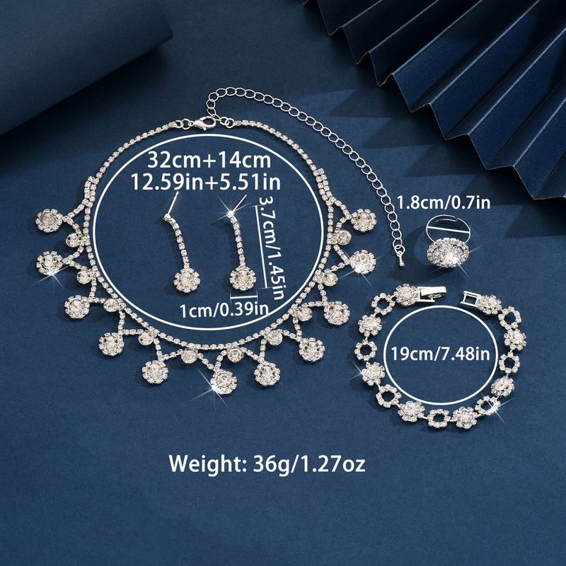 Collana orecchini bracciale collana semplice moda coreana set tre pezzi matrimonio gioielli sposa accessori abito da sposa_voghion.com