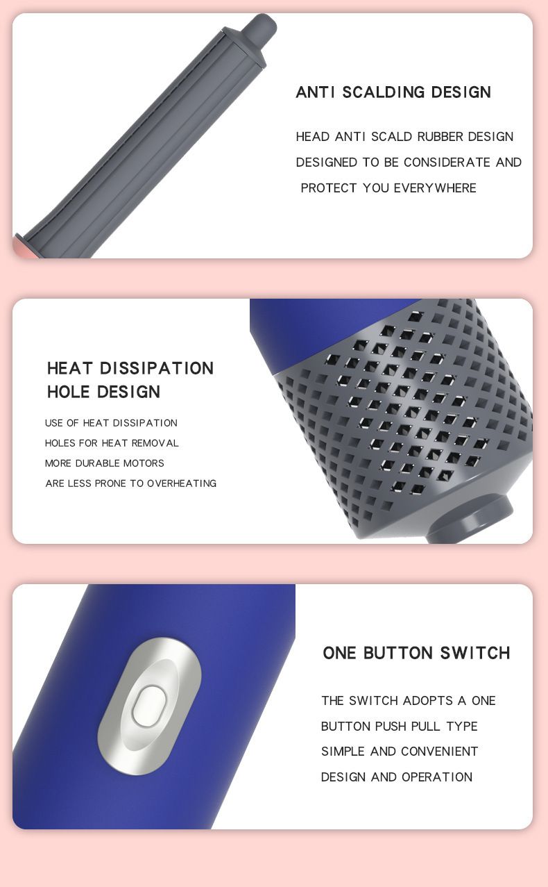Neuer multifunktionaler Kammtrockner, 5-in-1 und gerader Kamm, Lockenstab, Haarstyling_voghion.com
