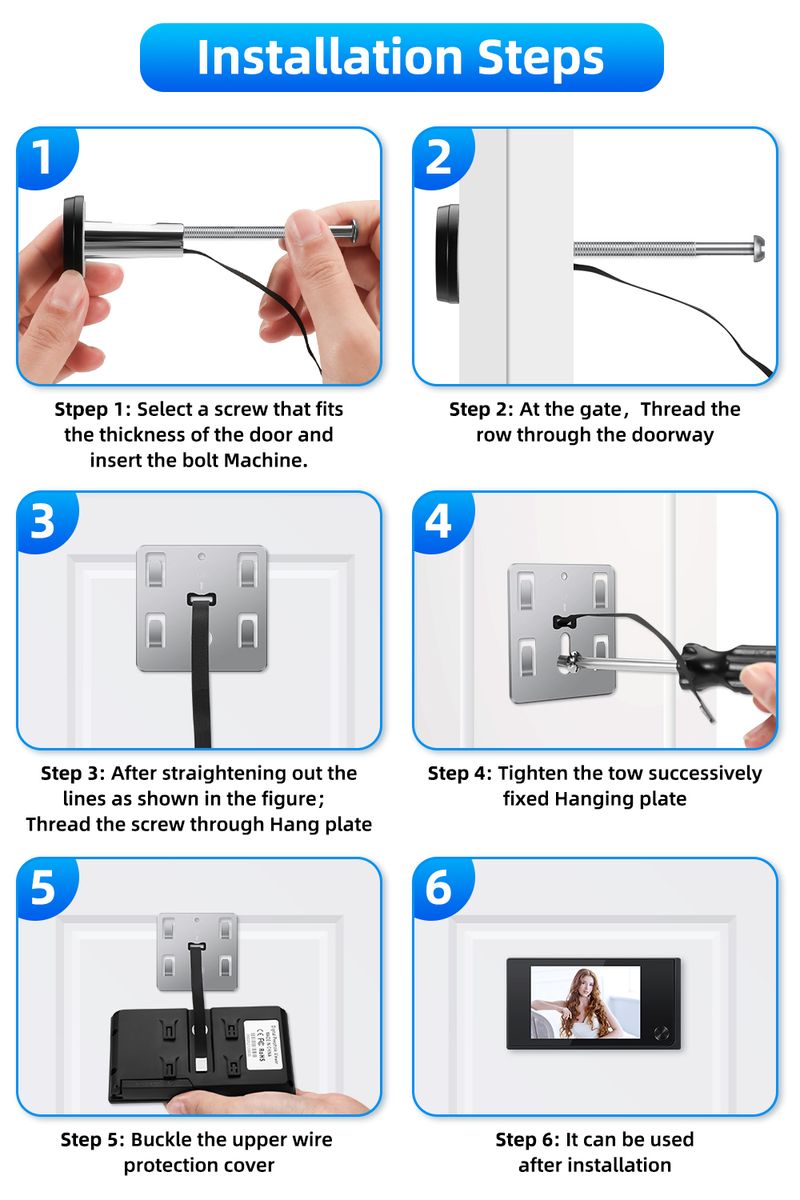 Awapow 3.5 Inch Doorbell Peephole Viewer Digital Camera 120 ° LCD 2 Million HD Pixels Cat Eye Doorbell Outdoor Monitor_voghion.com