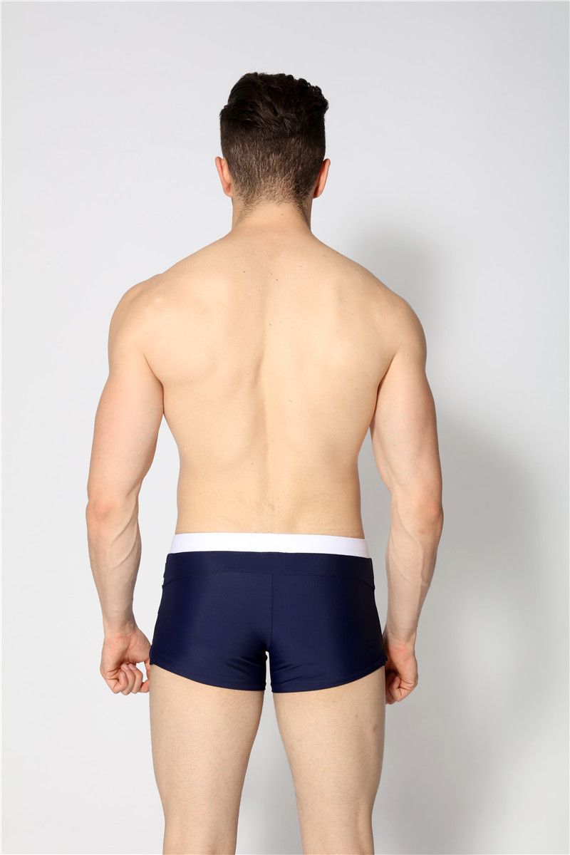 Calção de banho masculino de secagem rápida com bolsos frontais - Proteção solar FPS 50+ para praia e piscina (calção de banho com 12,7 cm de comprimento interno, preto/azul/azul-marinho)_voghion.com