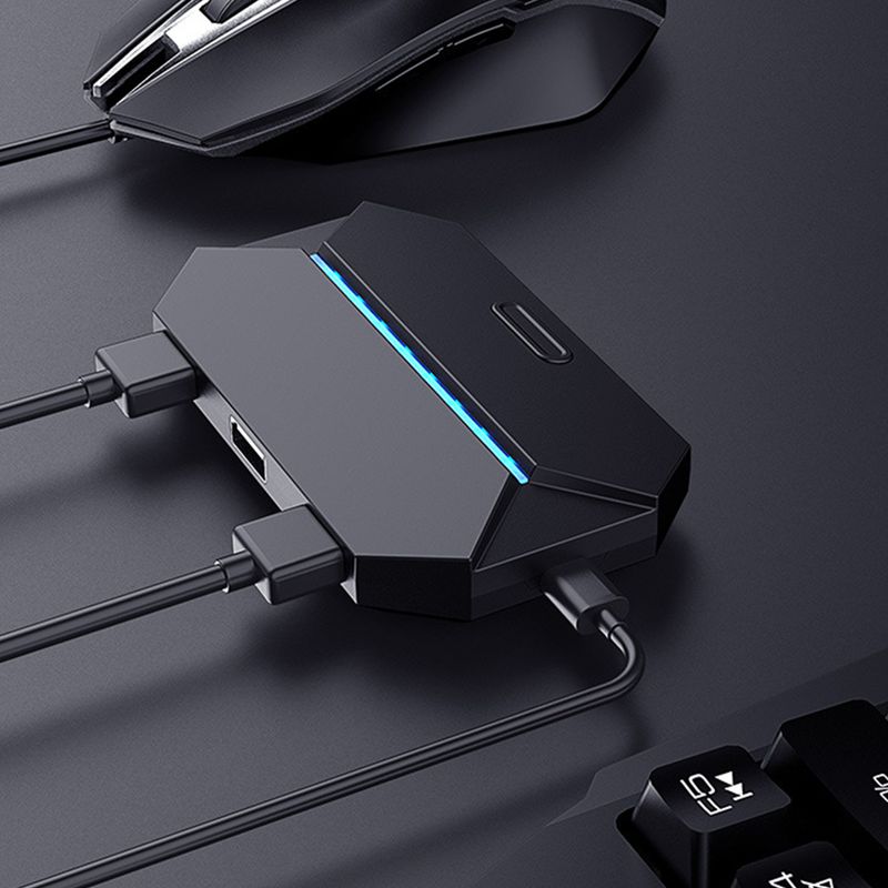 Farfi teclado conversor de ratón con cable/inalámbrico rendimiento estable extensor USB multifuncional adaptador de controlador de mando_voghion.com