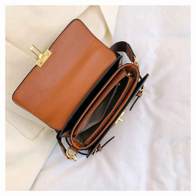 Internet celebrity bag female 2024 new foreign trade retro printed small square handbag versatile wide shoulder strap crossbody shoulder bag_voghion.com
