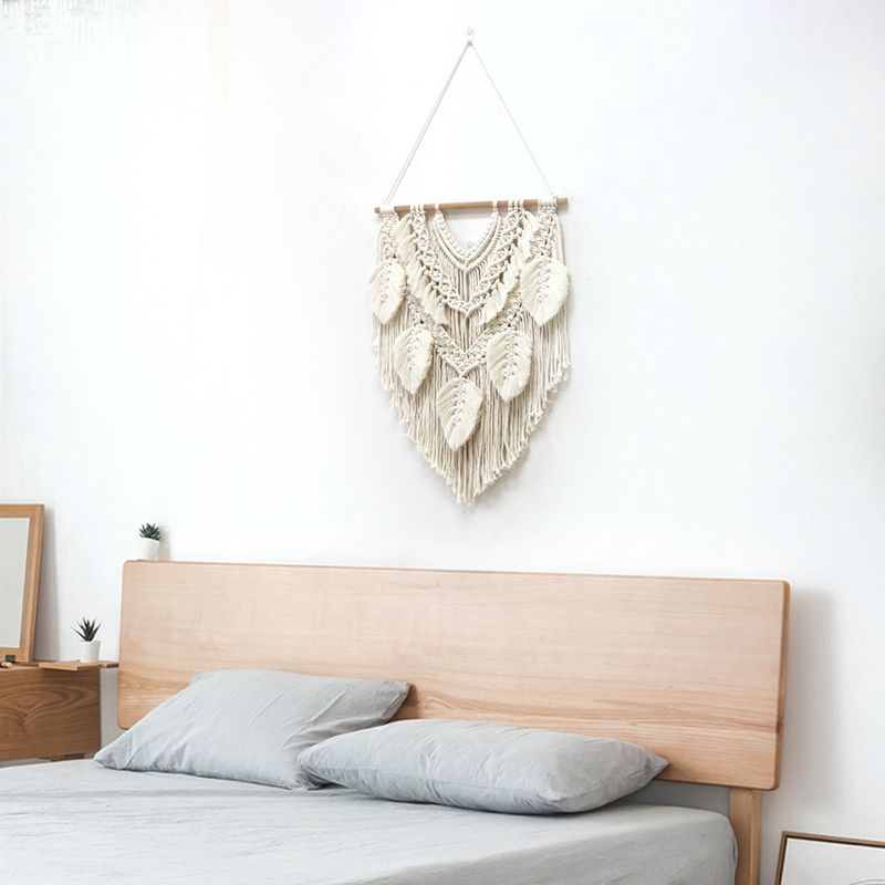 Dokuma goblen, ev duvar dekorasyonu, el dokuması tüy yaprakları, modern ve minimalist duvar dekorasyonu_voghion.com