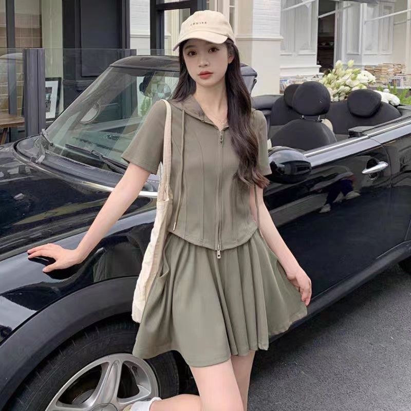 Ensemble deux pièces pour femme, tenue d'été décontractée, grande taille, short ample et amincissant à jambes larges_voghion.com