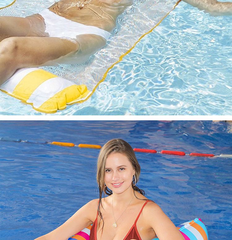 Aufblasbare Schwimmliege - Klappbare Rückenlehne mit Mesh-Netz für Pool, See & Strand_voghion.com