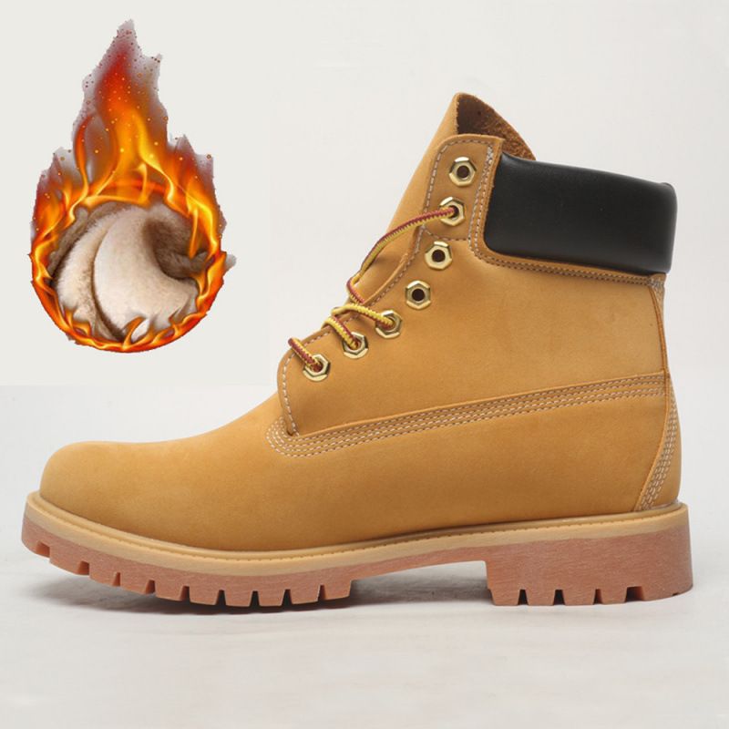 Scarpe da uomo in vera pelle di mucca per esterni, stivali CAT New Martin Tianbolun Classic Yellow, da lavoro in peluche_voghion.com