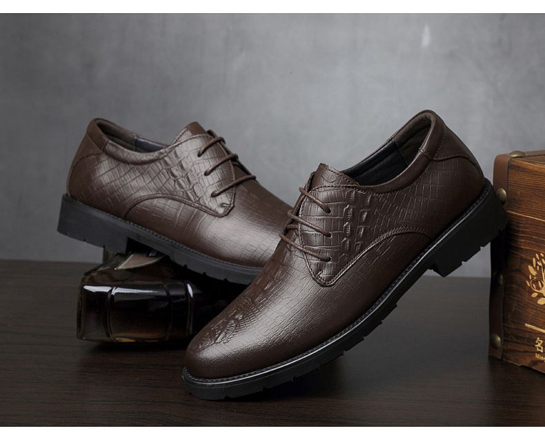 Schnürschuhe aus Leder, Herren-Freizeitschuhe aus weichem Leder, große Größen_voghion.com