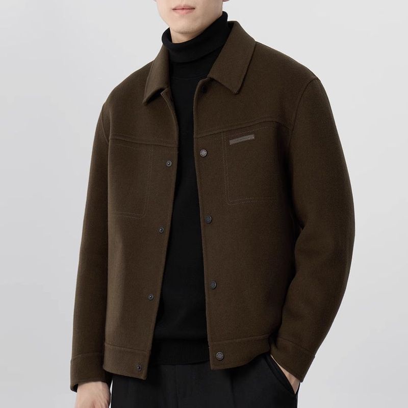Herren-Freizeitjacke aus Wollmischung – Leicht, stylisch und vielseitig (Schwarz/Khaki/Braun, M-4XL)_voghion.com
