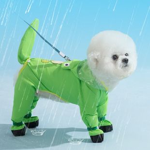 Dinosaur Dog Raincoat Four-legged Waterproof All-Inclusive Teddy Bigbear Pomeranian Small Dog Medium Large Dog Puppy Poncho_voghion.com