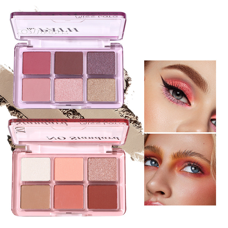 Six milk tea earth color eye shadow powder blusher integrated pearlescent matte composite plate_voghion.com