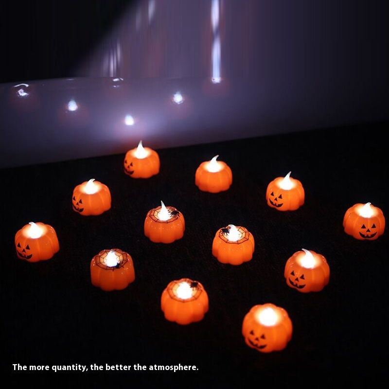 Bougie d'Halloween citrouille LED électronique ornements de bureau créatifs petites veilleuses accessoires de décoration de scène_voghion.com