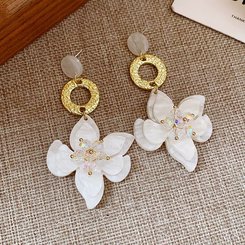 Orecchini pendenti in resina con fiore, nappa, luce, lusso, alta qualità, semplici e versatili, alla moda, per donna_voghion.com