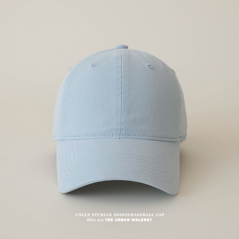 Gorra de béisbol de algodón puro con diseño de pico de pato: diseño ensanchado y profundo para rostro pequeño, gorra unisex ligera de color sólido para hombre y mujer._voghion.com