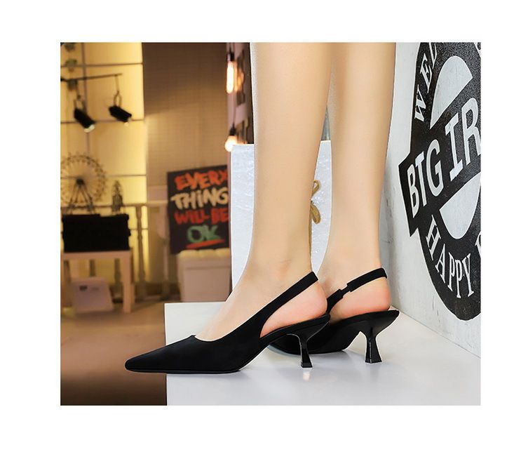 8295 Suede High-heeled Shoes With Pointed Hollowed Out Wine Glass Heel , Shallow Back Strap, Plain Single Shoe For_voghion.com