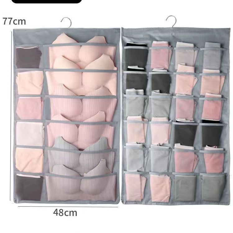 Space-Saving Hanging Storage Organizer For Underwear, Socks, And Small Items - Multi-Pocket Wall Mounted Cloth Bag For Bedroom, Dorm, And Travel_voghion.com