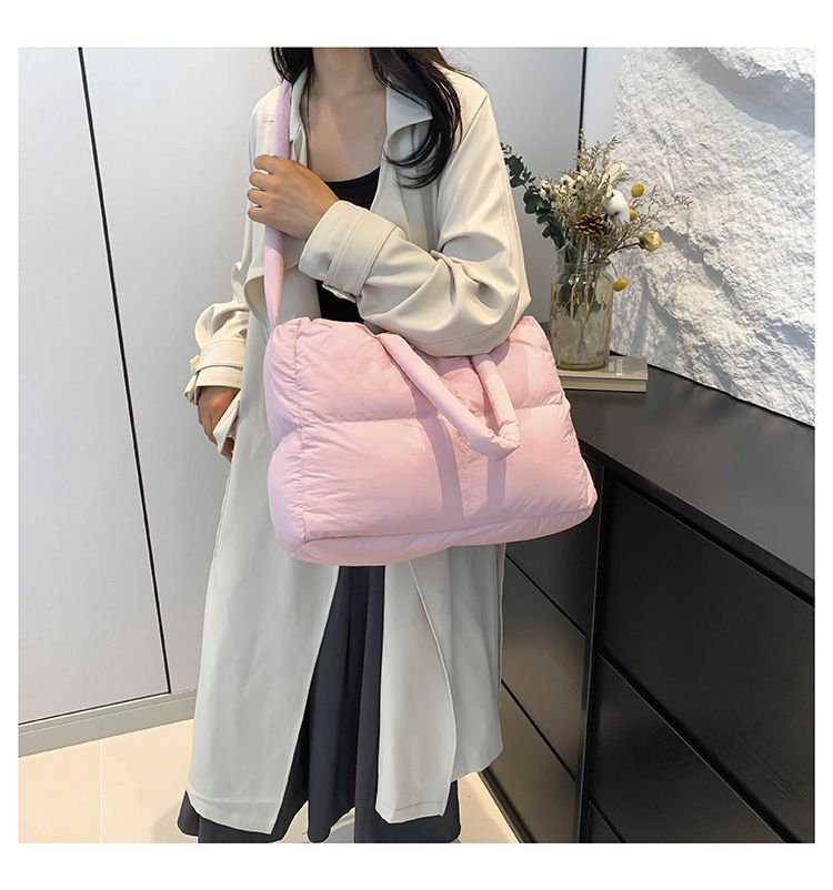 Cotton Bag Down Bag Female Large Capacity Leisure Tote Bag Ladies Commuter Shoulder Bag_voghion.com