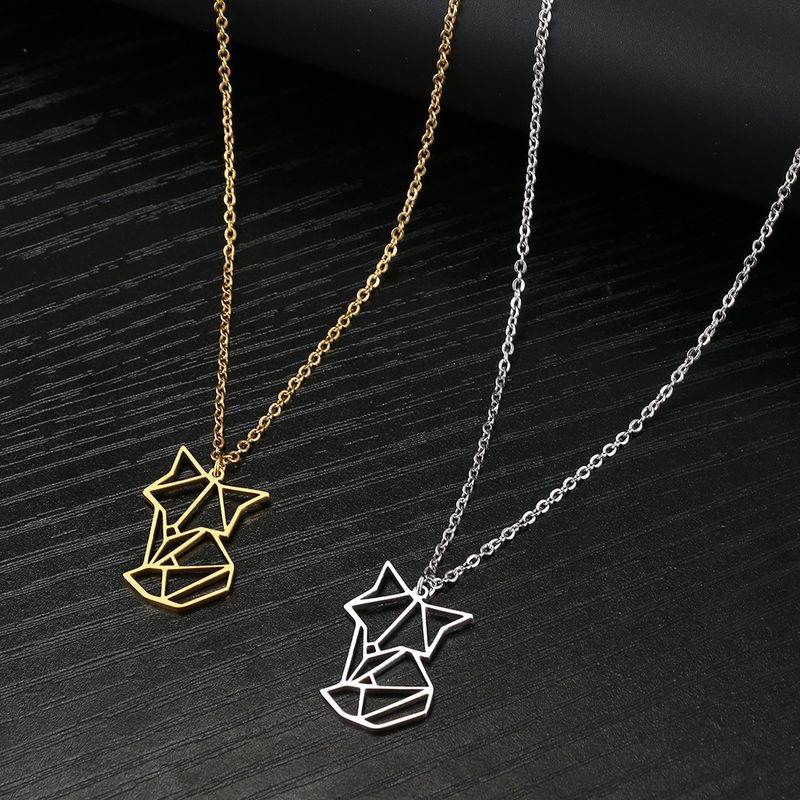 2025 Moda Donna Acciaio inossidabile volpe cava e ciondolo animale, collana da donna alla moda da uomo, gioielli, regalo per feste, generale_voghion.com
