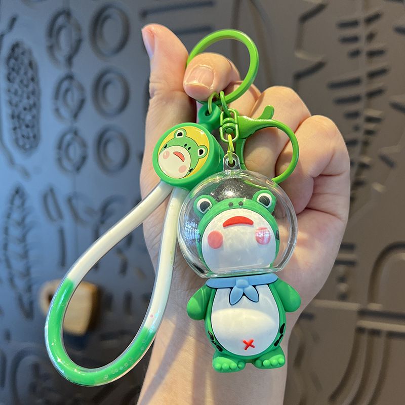 Kreative haube cartoon nette witwe frosch schlüsselbund auto puppe schul zubehör kleine geschenk anhänger_voghion.com