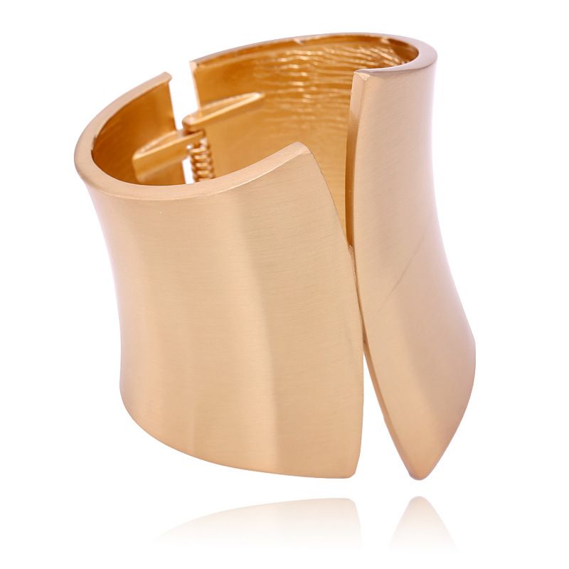 Women's Jewelry Exaggerated Metal Glossy Punk Super Wide Bracelet Big Brand Fashion Bracelet 4 Colors_voghion.com