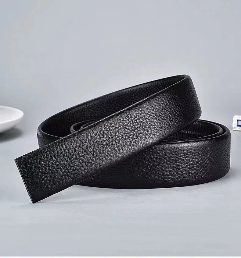 PVC-Gürtel fir Männer, verschleißbeständeg a kratzbeständeg, ouni Schnalle um Kapp a Rand, automatesche Geschäfts- a Fräizäitgürtel, Gürtelstreifen_voghion.com